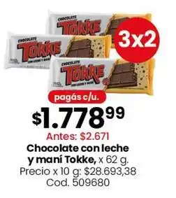 Coto Tokke - chocolate con leche y maní oferta