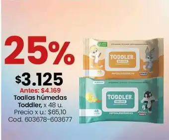Toallas húmedas toddler, x 48 u. cod. 603678-603677