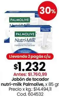 Coto Palmolive - jabón de tocador nutri-milk oferta