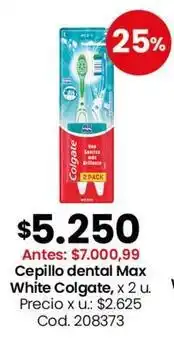 Colgate - cepillo dental max white, x 2 u. cod. 208373