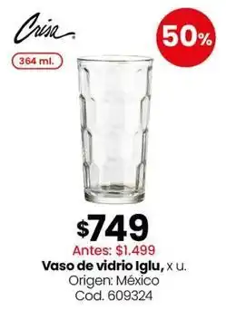 Coto Origen - vaso de vidrio igloo oferta