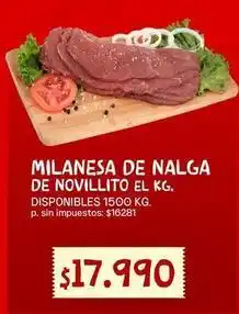 Supermercados Vea Milanesa de nalga de novillito el kg oferta