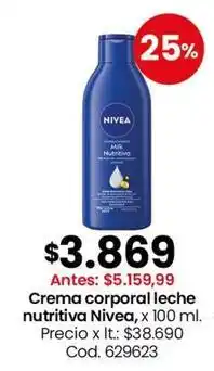 Coto Nivea - crema corporal leche nutritiva oferta