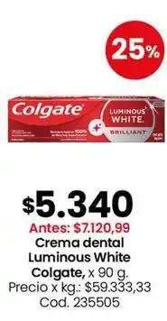 Coto Colgate - crema dental luminous white oferta
