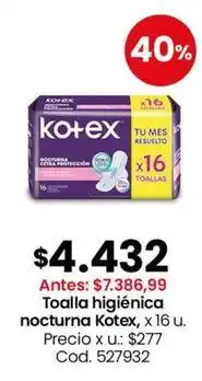 Coto Kotex - toalla higiénica nocturna oferta