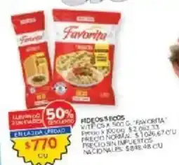 Carrefour Favorita fideos secos oferta