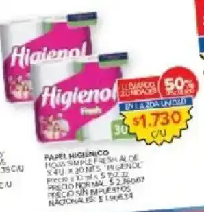 Higienol papel higiénico