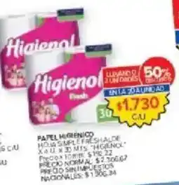 Carrefour Higienol papel higiénico oferta