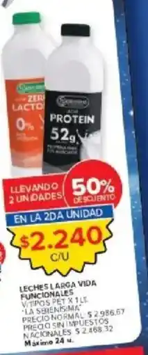 Carrefour La serenisima leches larga vida funcionales oferta
