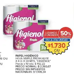 Carrefour Higienol papel higiénico oferta