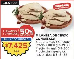 Carrefour Carrefour milanesa de cerdo congelada oferta