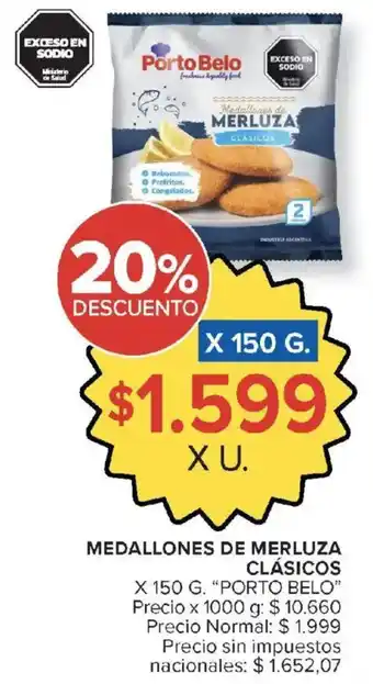 Carrefour Porto belo medallones de merluza clásicos oferta