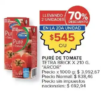 Carrefour Arcor puré de tomate oferta