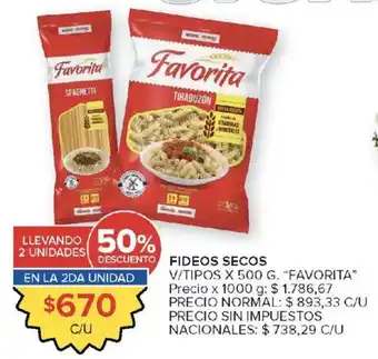 Carrefour Market Favorita fideos secos oferta