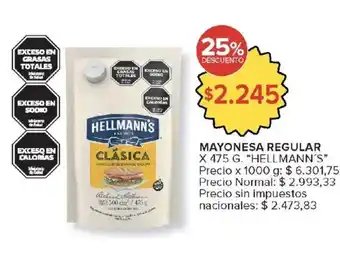 Carrefour Hellmann's mayonesa regular oferta