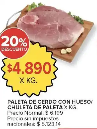 Carrefour Market Paleta de cerdo con hueso/ chuleta de paleta oferta