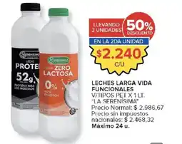 Carrefour La serenisima leches larga vida funcionales oferta