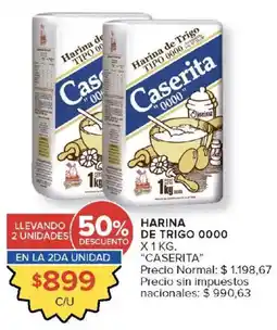 Carrefour Market Caserita harina de trigo tipo 0000 oferta