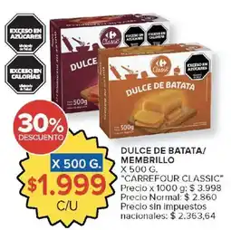 Carrefour Carrefour classic dulce de batata/ membrillo oferta