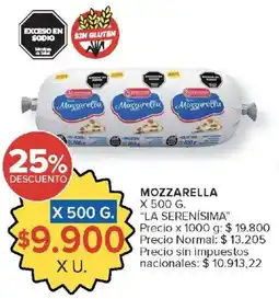 Carrefour La serenisima mozzarella oferta