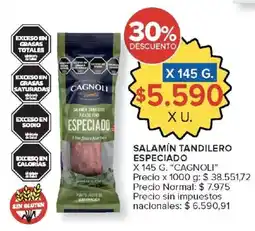 Carrefour Cagnoli salamín tandilero especiado oferta