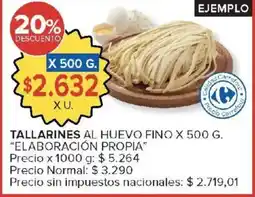 Carrefour Tallarines al huevo oferta