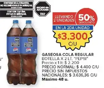 Carrefour Pepsi gaseosa cola regular oferta