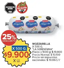 Carrefour Market La serenisima mozzarella oferta