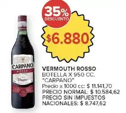 Carrefour Carpano vermouth rosso oferta