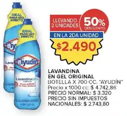 Carrefour Ayudin lavandina gel original oferta