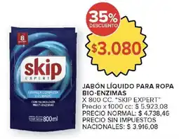 Carrefour Skip expert jabón líquido para ropa bio-enzimas oferta