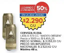 Carrefour Market Andes origen cerveza rubia oferta