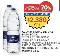 Carrefour Market Glaciar agua mineral sin gas bajo sodio oferta