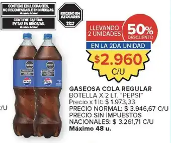 Carrefour Market Pepsi gaseosa cola regular oferta