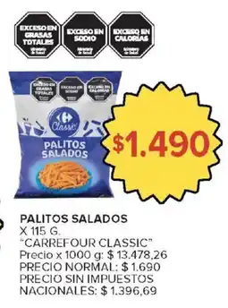 Carrefour Carrefour classic palitos salados oferta