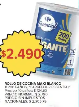 Carrefour Carrefour essential rollo de cocina maxi blanco oferta