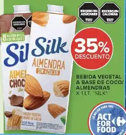 Carrefour Silk bebida vegetal a base de coco/almendras oferta