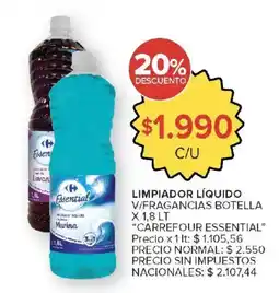 Carrefour Market Carrefour essential limpiador líquido v/fragancias botella oferta