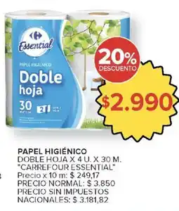 Carrefour Market Carrefour essential papel higiénico doble hoja oferta