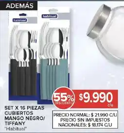 Carrefour Habitual cubiertos mango negro/ tiffany oferta