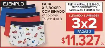 Carrefour Pack x 3 boxer combinado oferta