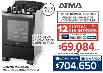 Carrefour Atma cocina multigas oferta