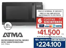 Carrefour Atma microondas digital negro oferta