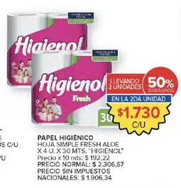 Carrefour Higienol papel higiénico oferta