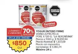 Carrefour La serenisima yogur entero firme vainilla/frutilla oferta
