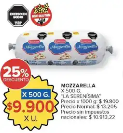 Carrefour La serenisima mozzarella oferta