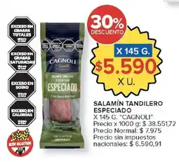Carrefour Cagnoli salamín tandilero especiado oferta