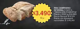 Carrefour Pan campesino integral oferta