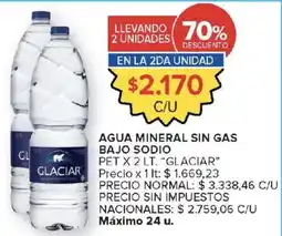 Carrefour Glaciar agua mineral sin gas bajo sodio oferta