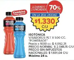 Carrefour Powerade isotónica v/sabores pet oferta